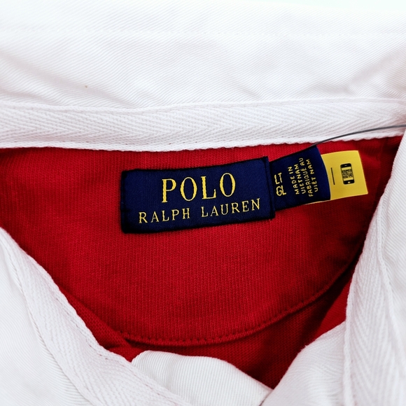 Polo Ralph Lauren RL Polo Rugby Shirt Beach Logo Pullover Men's Top - Picture 5 of 10